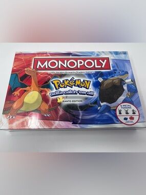 MONOPOLY Pokémon Kanto Edition Board Game - Red & Blue Artwork